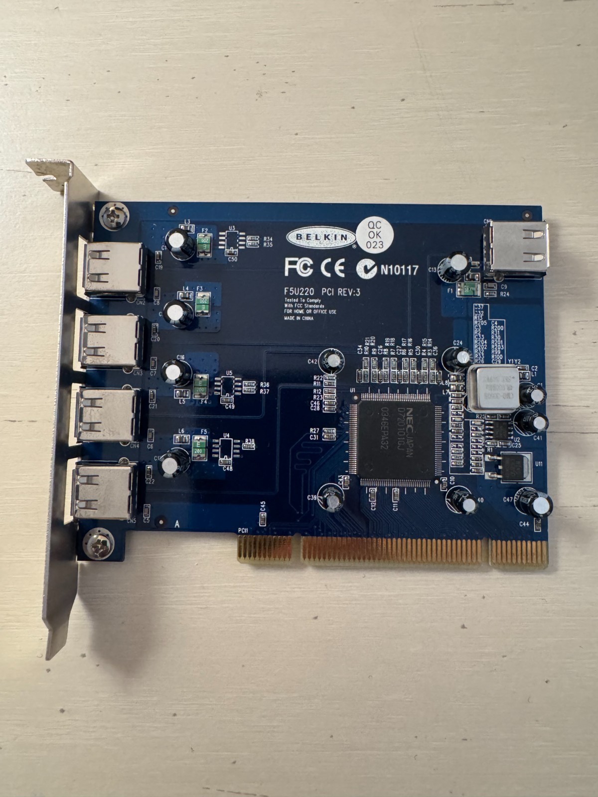 Belkin N10117 PCI 4-Port USB Card USED - Excellent Condition