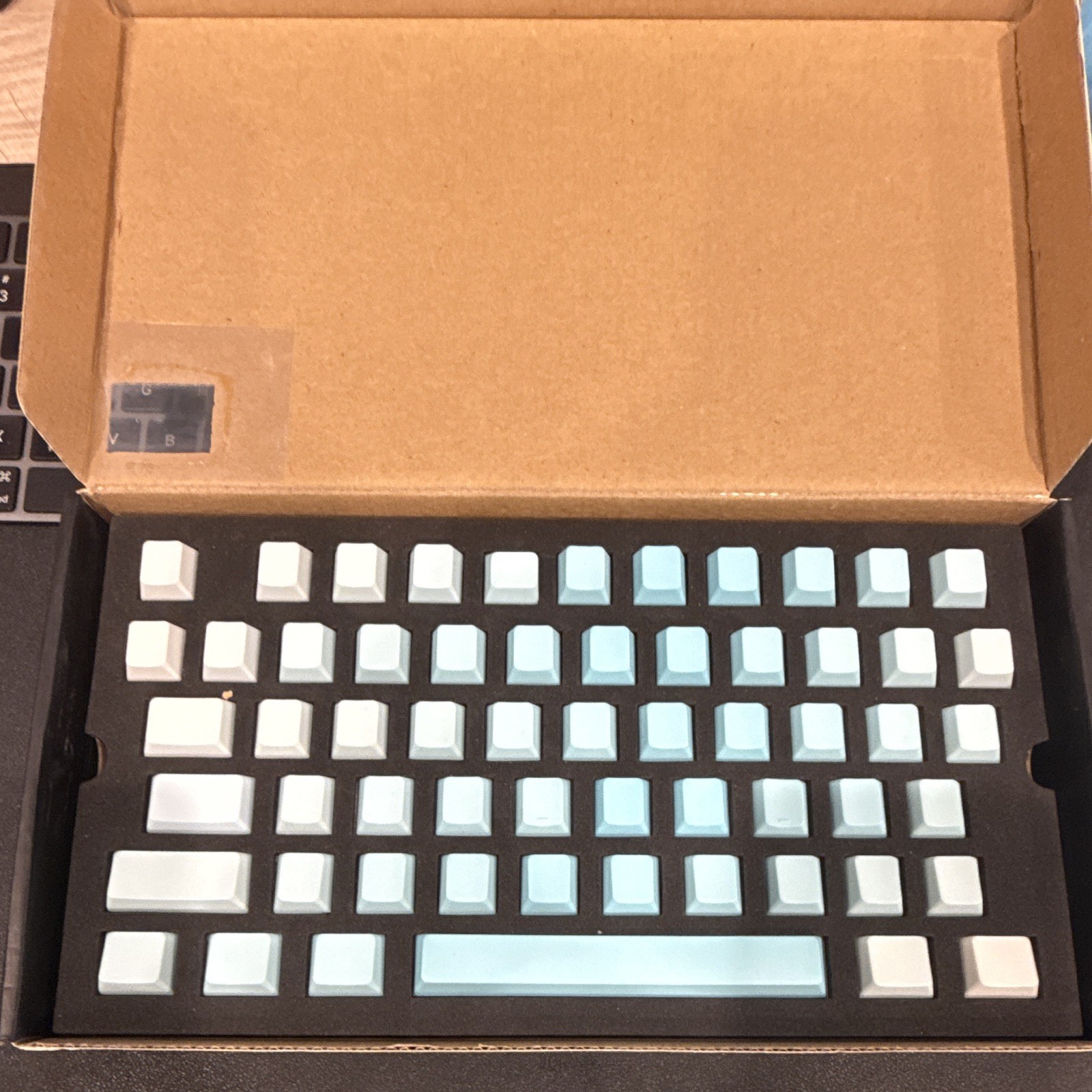 NPKC Sky Blue Gradient Blank Legend Keyboard Keycap Set 87 Keys MDX-6916-13
