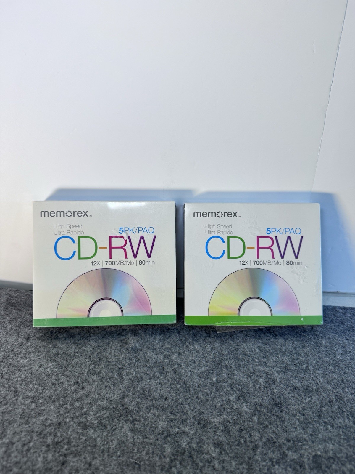 New Sealed Case MEMOREX Ultra High Speed Blank CD-RW 5PK 24X 700MB/80 Min