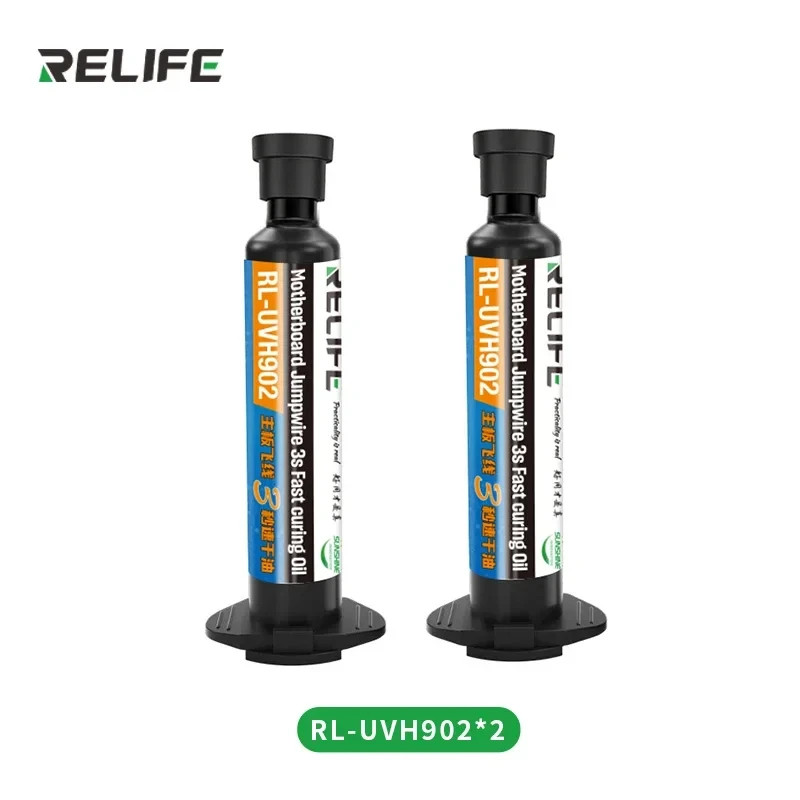 2PCS RELIFE RL-UVH902 10ML UV Solder Mask Ink + RL-014 UV Light