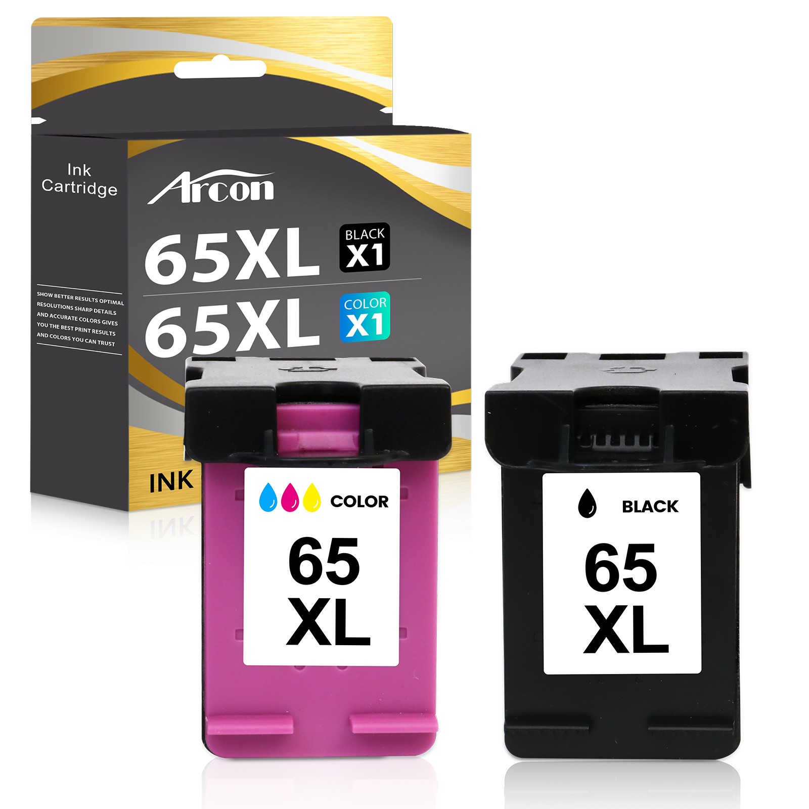2 Pack Black Color 65XL Ink Cartridge for HP ENVY 3750 5010 5030 AMP 100 120 130
