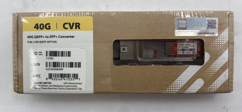 FS 72582 CVR-QSFP-SFP10G 40G QSFP+ TO 10G SFP+ ADAPTER CONVERTER MODULE