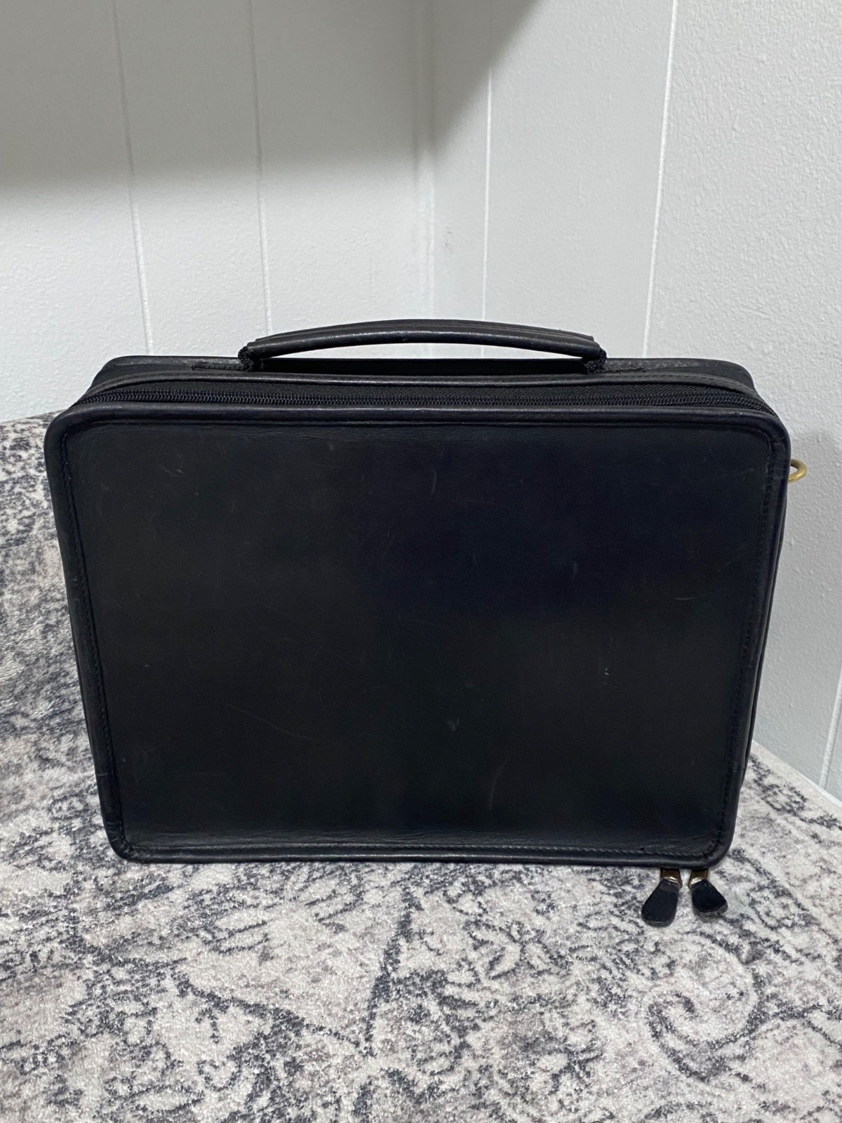 Vintage Coach Leather Nylon Laptop Tablet Case Bag in Black