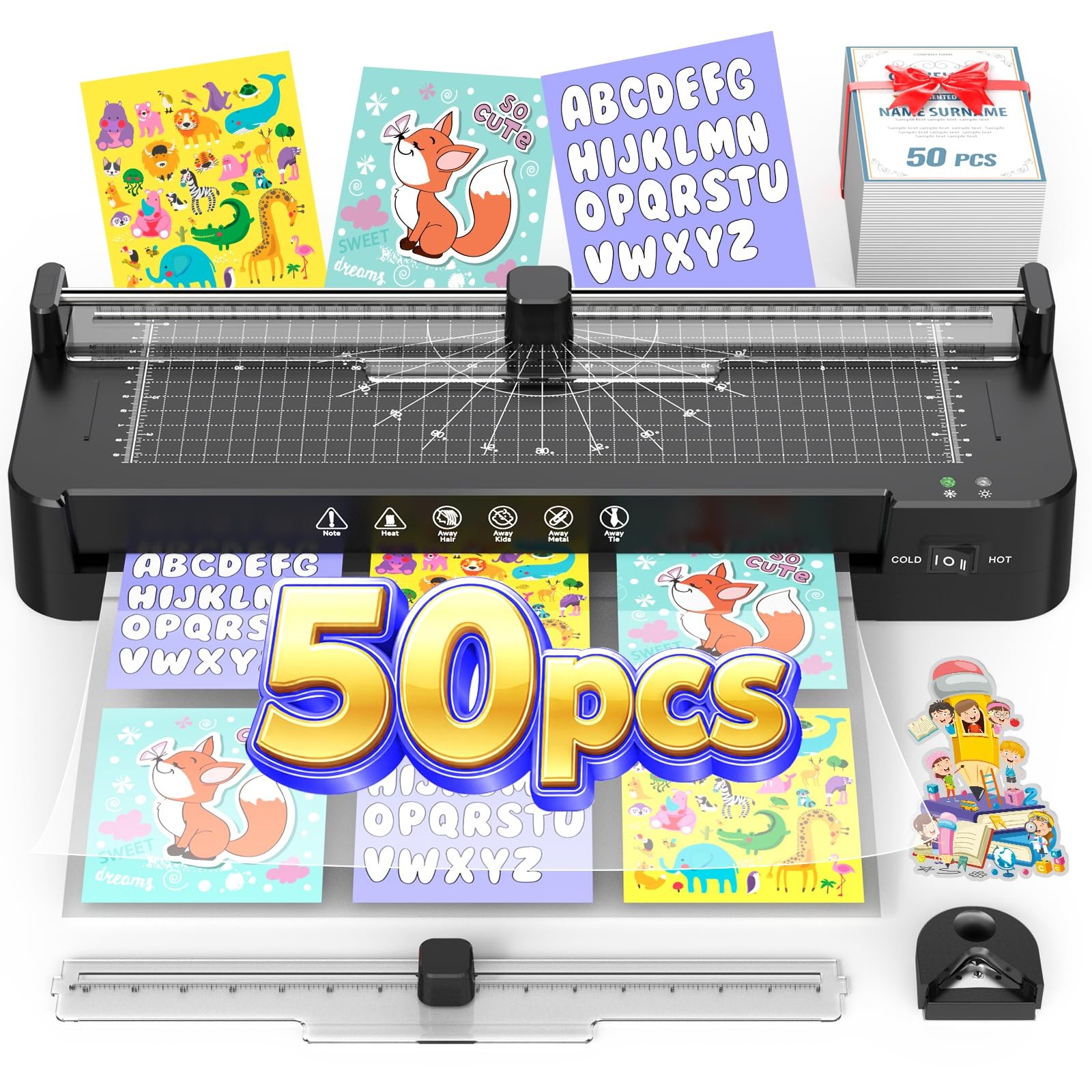 Laminator Machine 13 Inch 50pcs Sheets Hot Cold Dual Roller TWJM-1 13Inch Paper