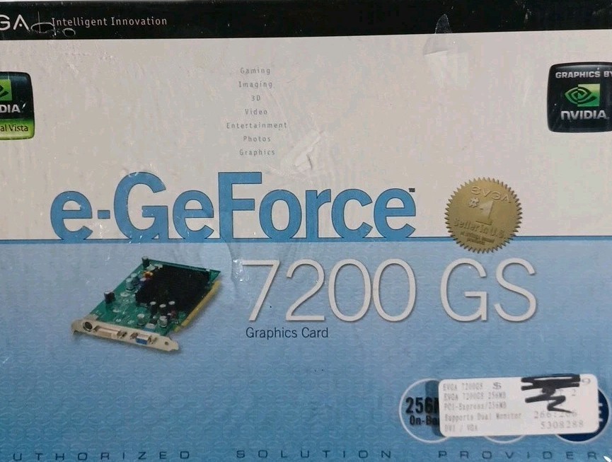  EVGA NVIDIA e-GeForce 7200 GS Graphics Card NEW 