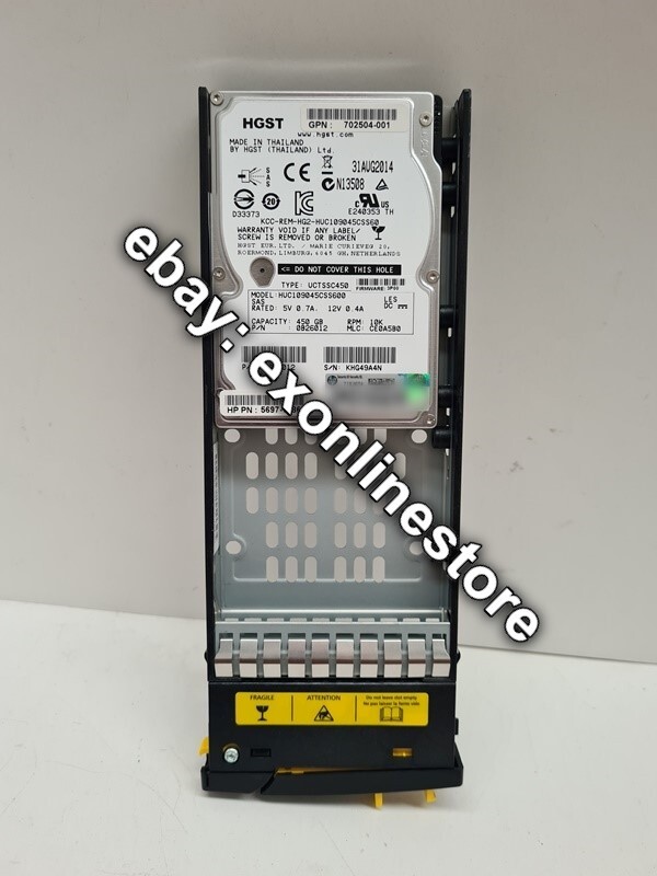 QR494A - HPE 3PAR 450GB 10KRPM 6Gbps SAS 2.5" HDD (SPS: 697388-001)