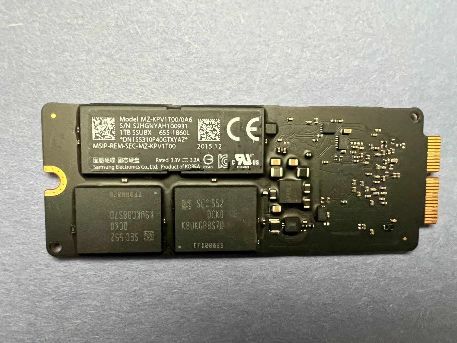 Genuine Apple Samsung PCIe 1TB SSUBX MacBook Pro MacPro