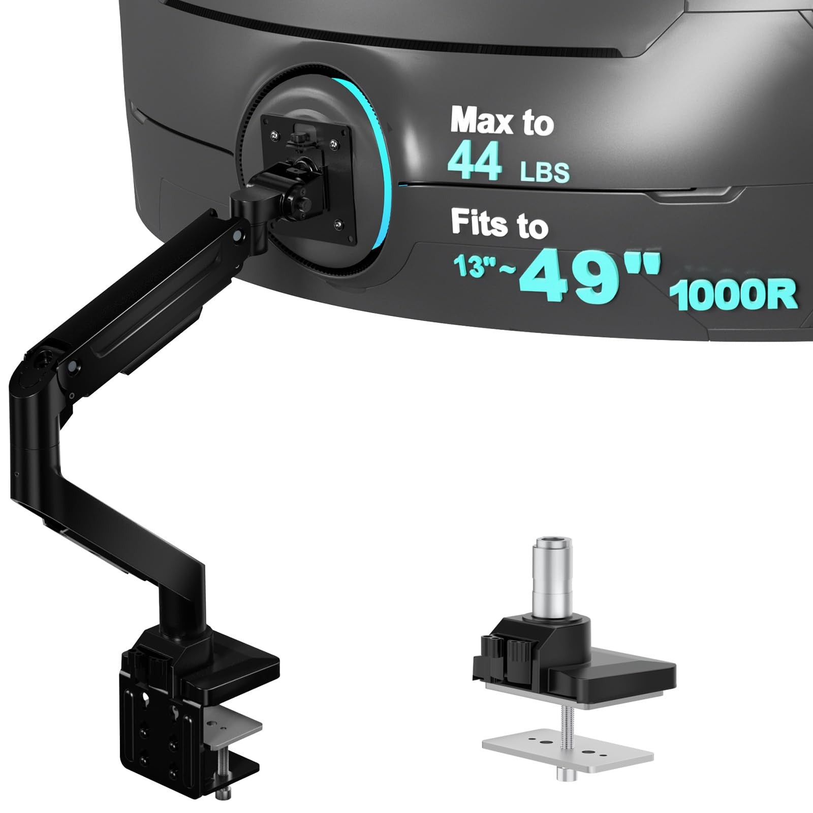 WALI Heavy Duty Single Monitor Arm for 13-49 inch 1000R Curved Screens, up to...