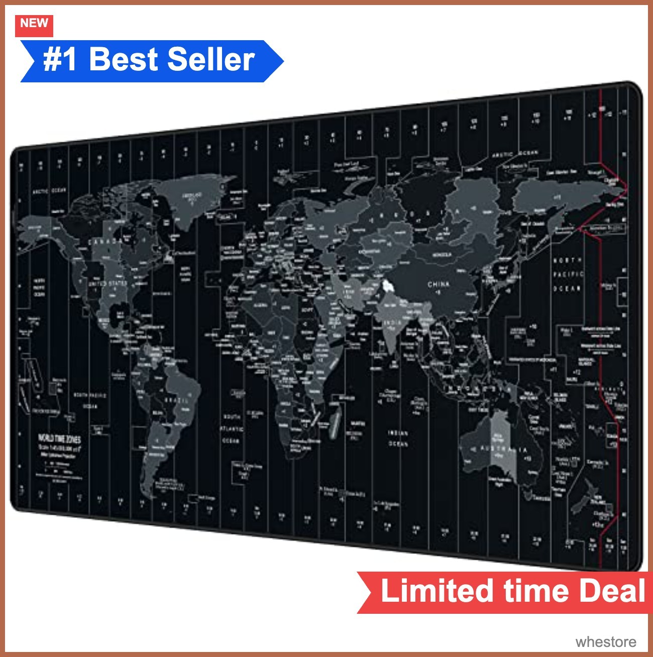 Large Gaming Mouse Pad XXL Extended Desk Mat 35.4x15.7 Inch World Map Non Slip