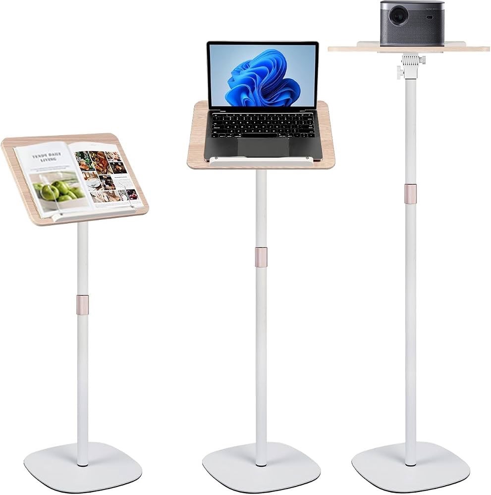 Adjustable 2-in-1 Dual-Use Floor Book Stand for Laptop