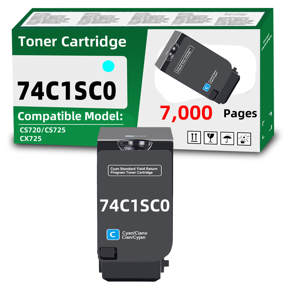 74C1SC0 Cyan Toner Cartridge Compatible for Lexmark CS720 CS725 CX725 Printer