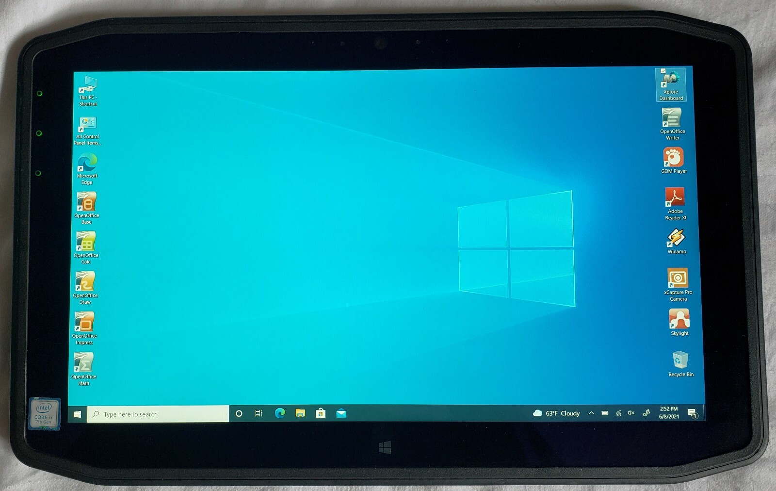 Motion/Xplore/Zebra XSlate R12 Corei7 7500U 2.7GHz-(3.5GHz) 8gb 500gb SSD Gobi7K