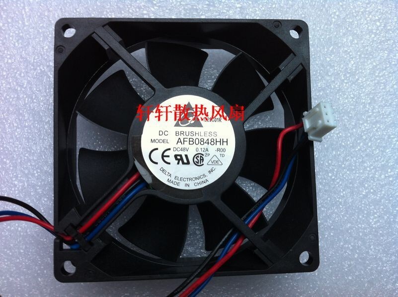Delta 8025 8CM 48V 0.12A AFB0848HH -R00 Dual Ball Cooling Fan