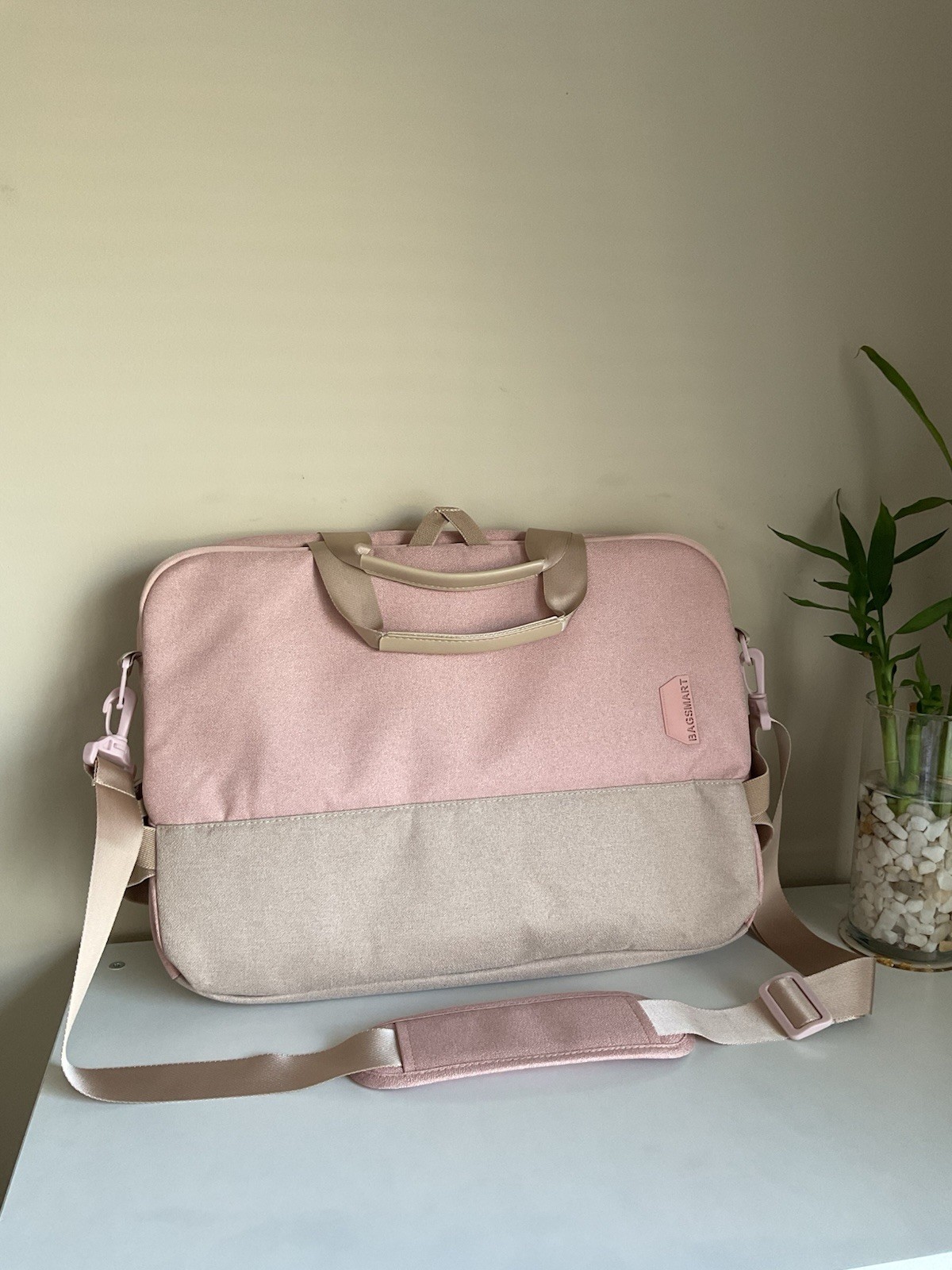 BAGSMART  Pink Laptop Bag 15"-17” Work Travel Briefcase Messenger Organizer New