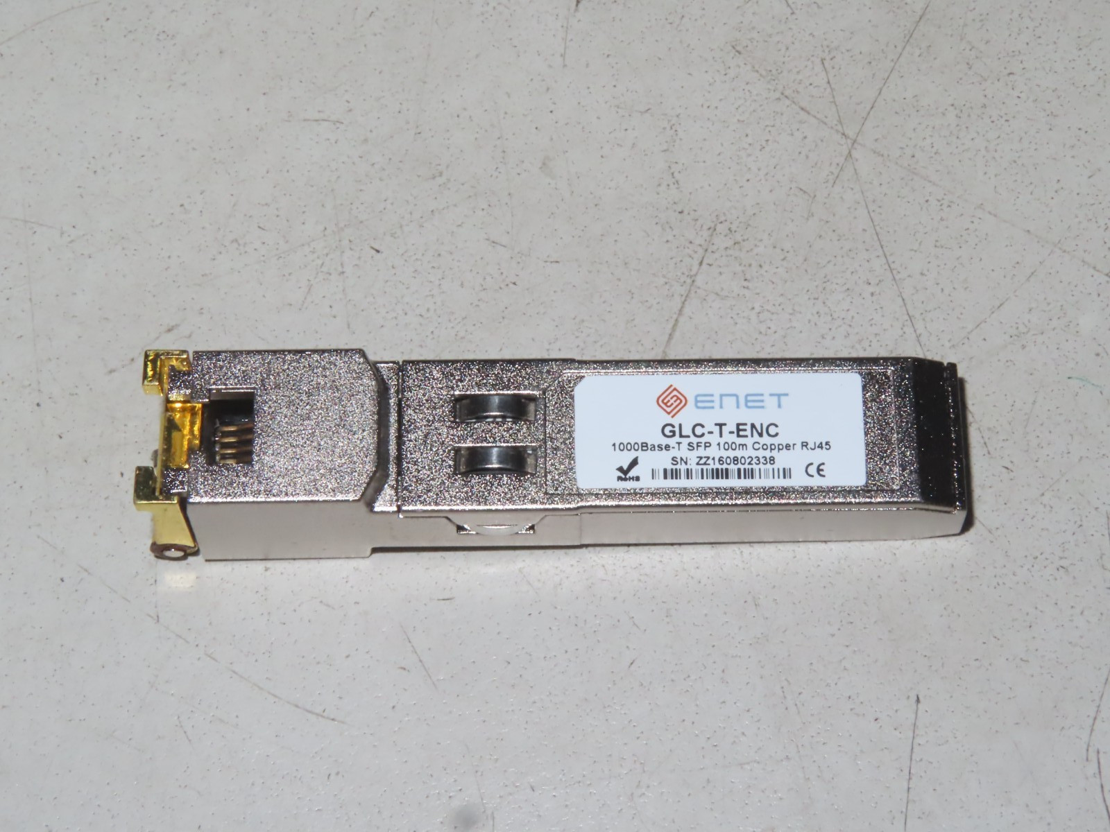 Lot of 4 ENET 1Gbps 1000Base-T SFP+ 100m Copper Transceiver Module GLC-T-ENC