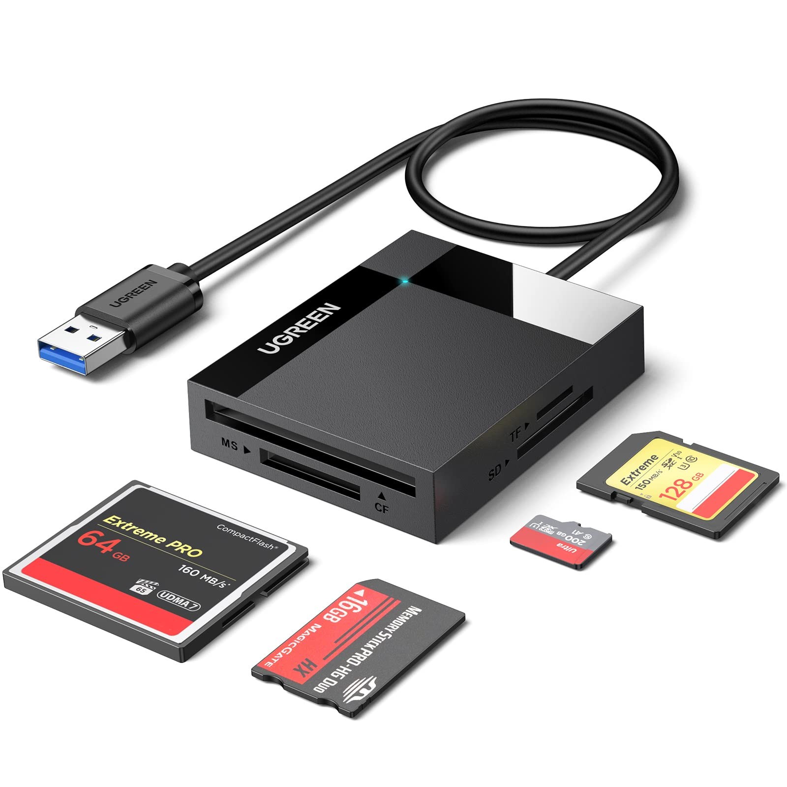 Ugreen Sd Card Reader Usb 3.0 Card Hub Adapter 5Gbps Read 4 Cards Simu