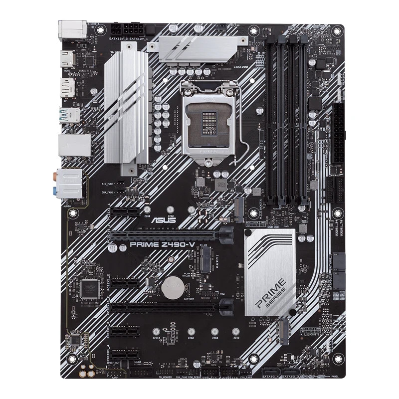 ASUS PRIME Z490-V motherboard LGA1200 DDR4 ATX HDMI+DP 128G tested ok