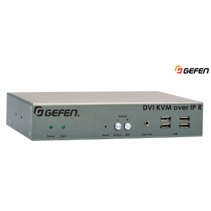 Gefen EXT-DVIKVM-LAN-LRX, DVI KVM over IP with 4 USB Ports  Receiver Unit- New