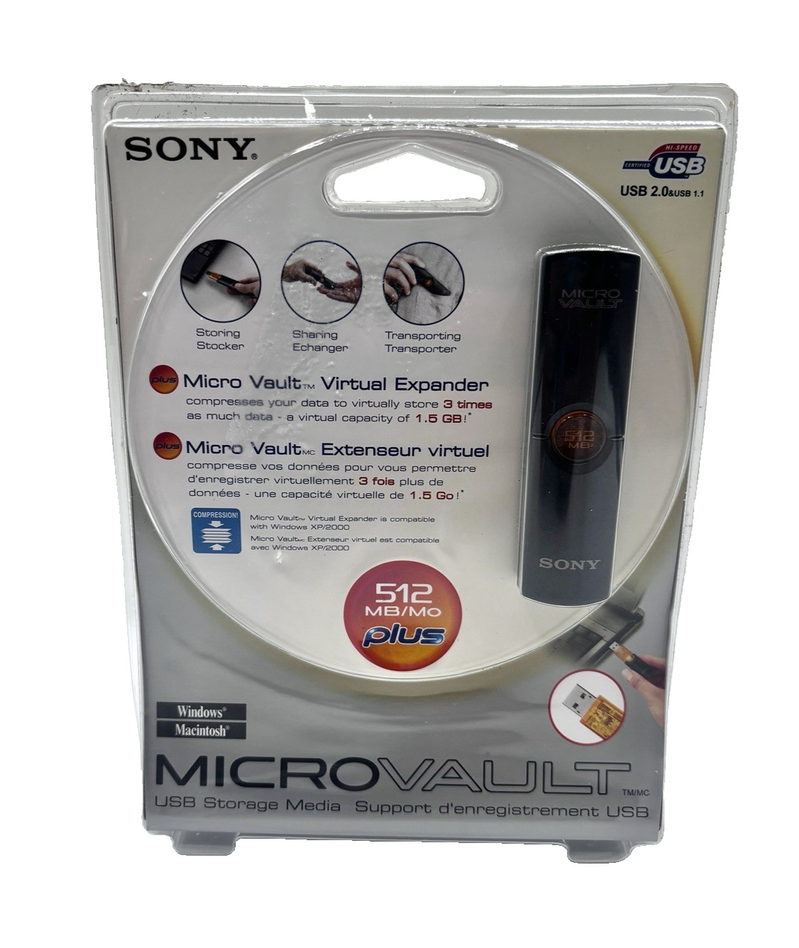 Vintage SONY MICRO VAULT USB 2.0 512MB Virtual Expander - New Sealed