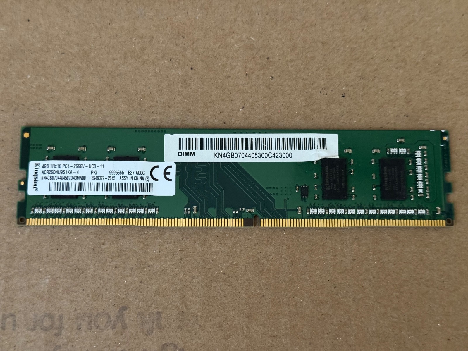 Kingston 4GB DDR4 PC4 2666MHz Desktop RAM Memory | ACR26D4U9S1KA-4 | Tested