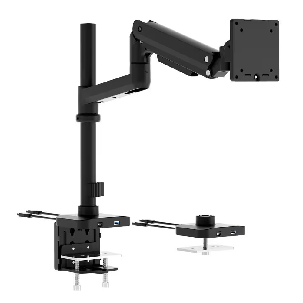 Heavy-Duty Monitor Mount with Pole and Gas Spring Arm for 17 In. to 49 In. Monit