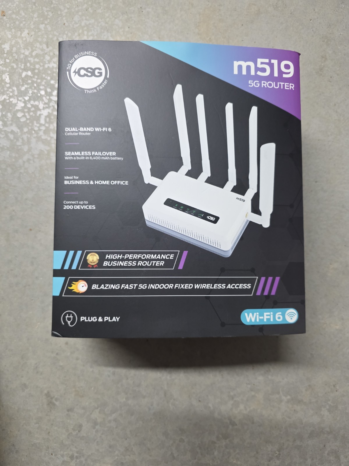 New In Open BOX CSG m519 5G Cellular  High-Performance Business Router Wi-Fi 6  