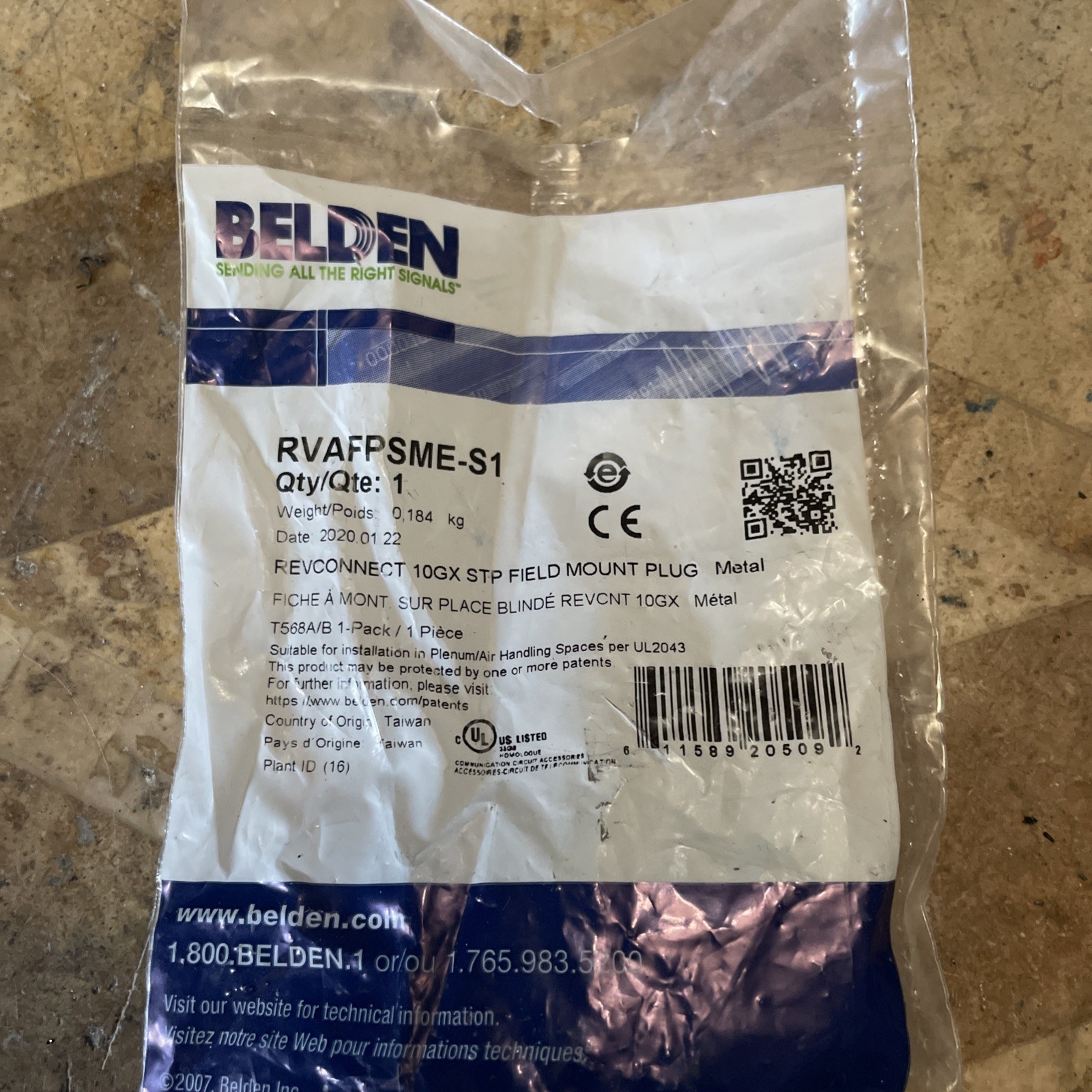 Belden Shielded Cat6A REVConnect 10GX 10GXS STP Field Mount Plug RVAFPSME-S1