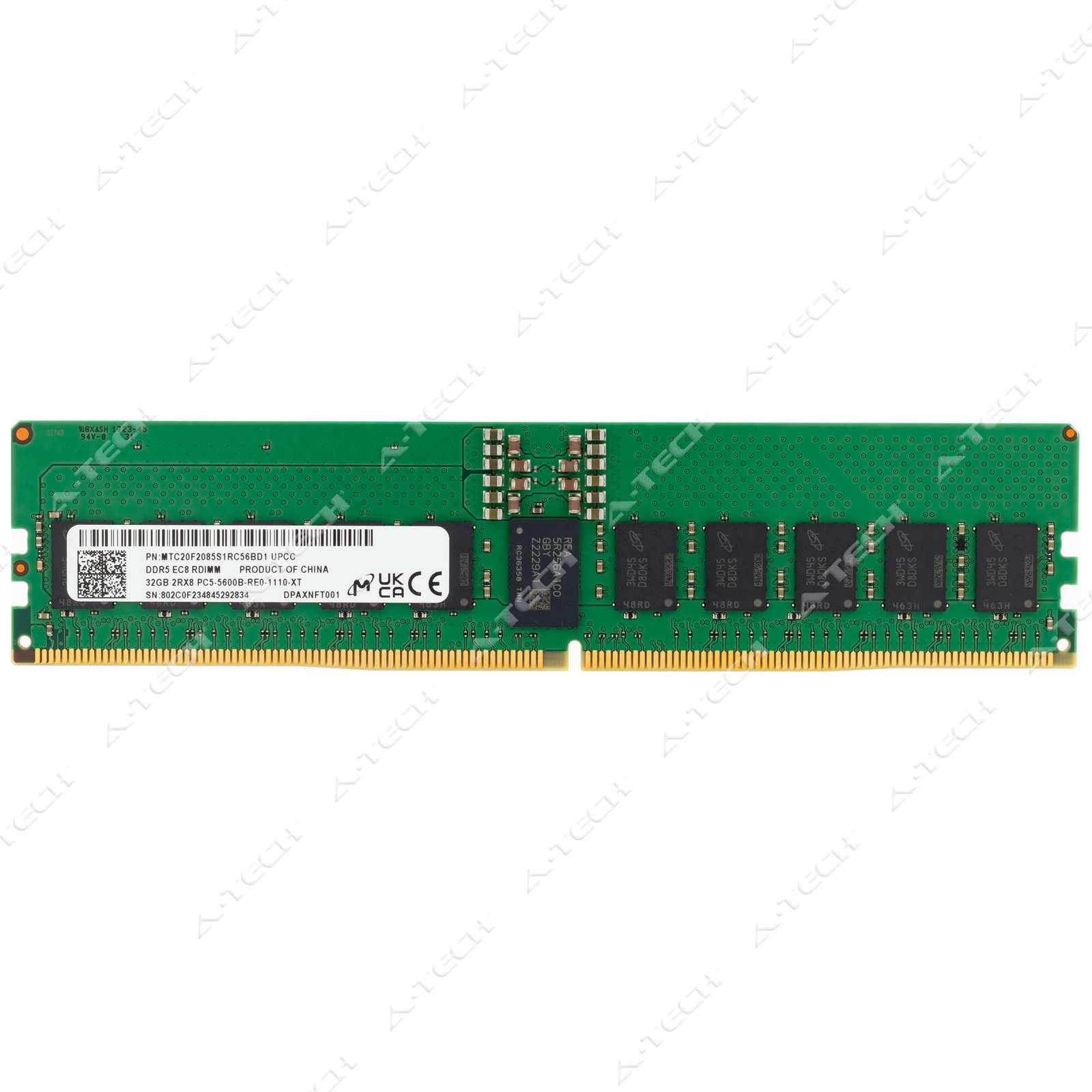Micron 32GB DDR5-5600 PC5-44800 EC8 RDIMM Server Memory RAM MTC20F2085S1RC56BD1