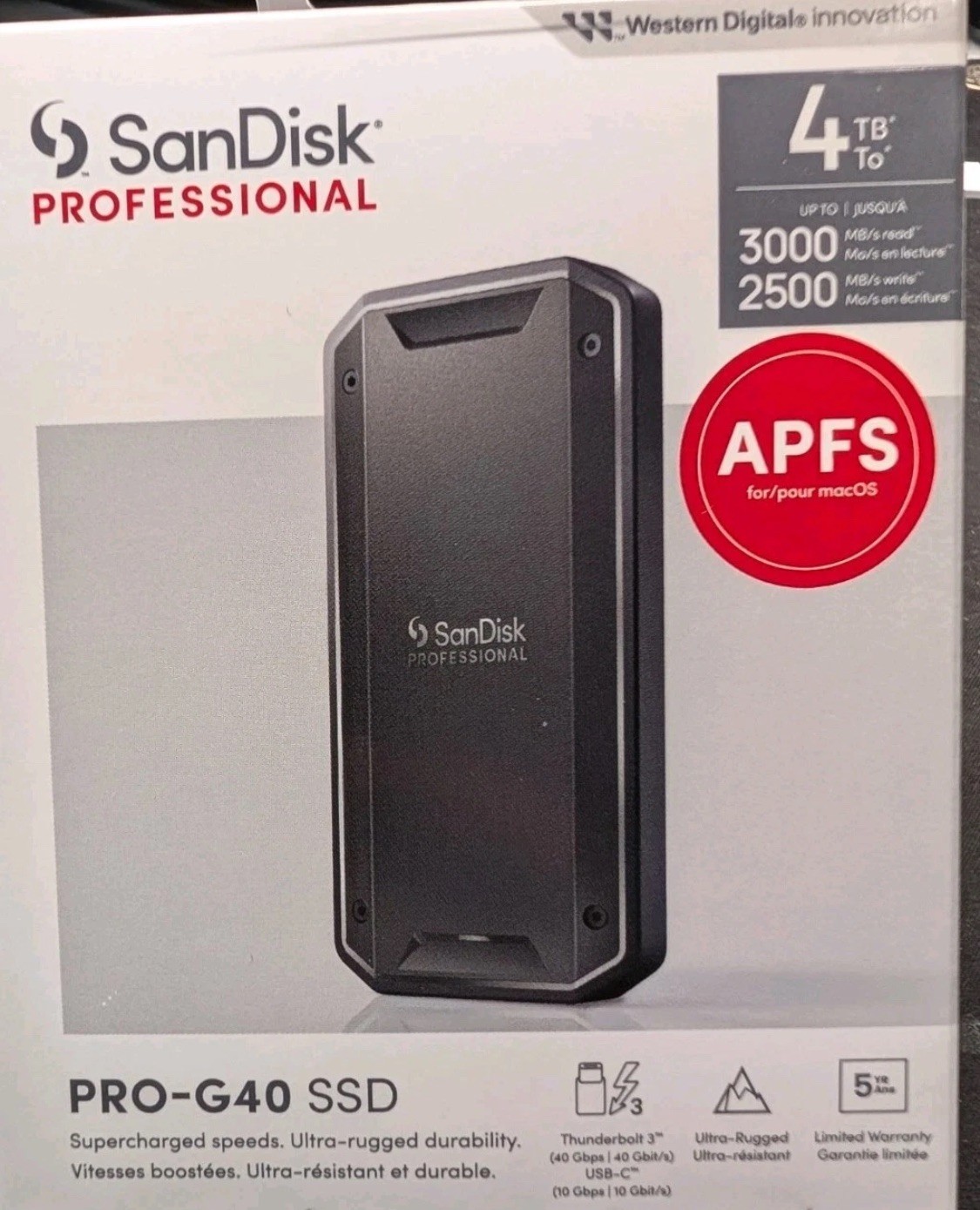 SanDisk Professional  PRO-G40 4TB Thunderbolt 3  Portable External SSD