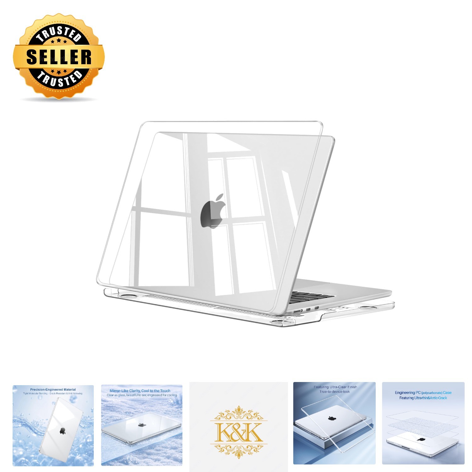 Lightweight Crystal Clear Case Compatible with MacBook Air 15" M5 M4 M3 M2