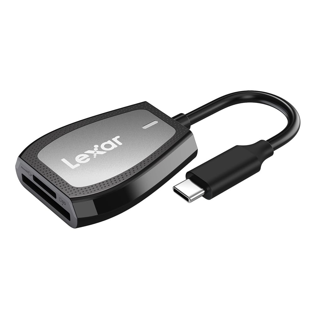 Lexar Professional USB C Dual Slot Memory Card Reader 312MBs Read Speeds