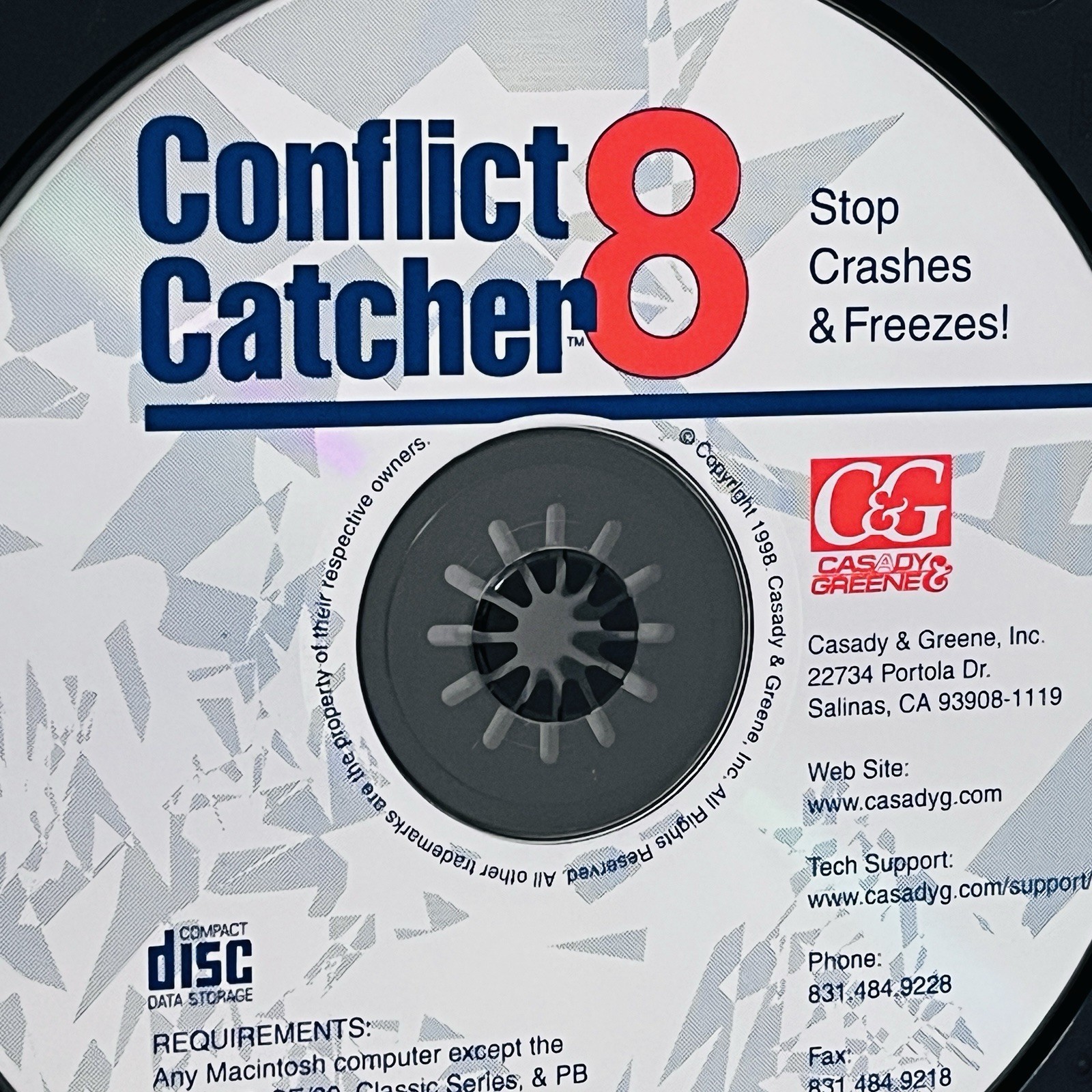 Conflict Catcher 8 Utility Software Mac Macintosh OS Casady & Greene 1998 Vtg