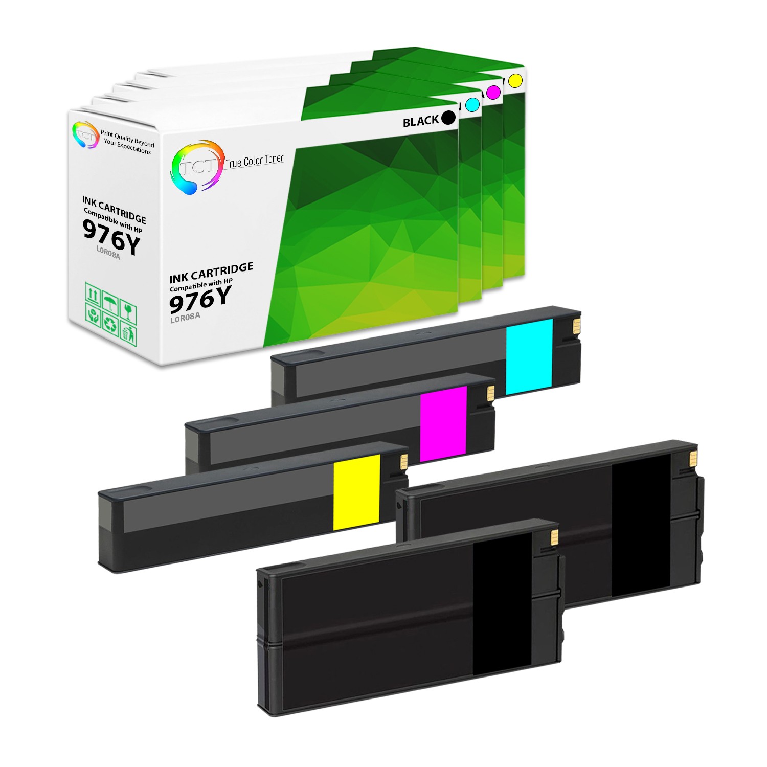 5Pk TCT 976Y For HP Pagewide Pro 552 577 Compatible Ink - Black Cyan Magenta Y