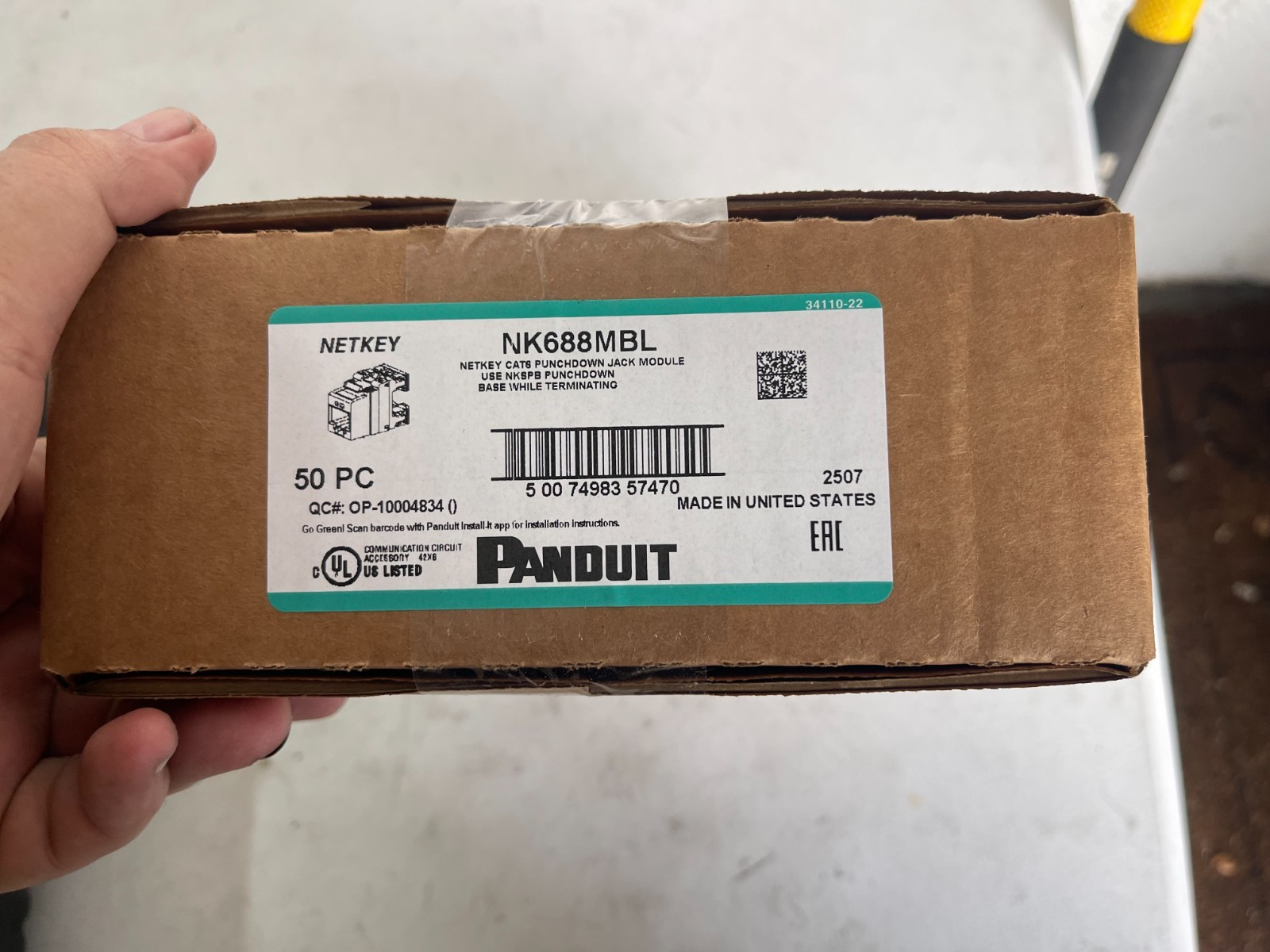 Panduit NetKey NK688MBL Cat6 Punchdown Jack Module Black 50 Piece New