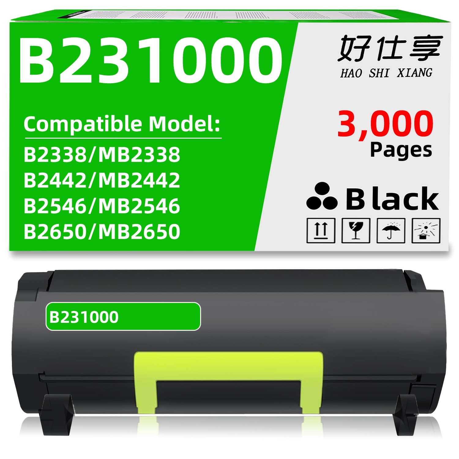 B231000 Toner Cartridge Compatible for Lexmark MB2338 MB2442 MB2546 MB2650 B2338