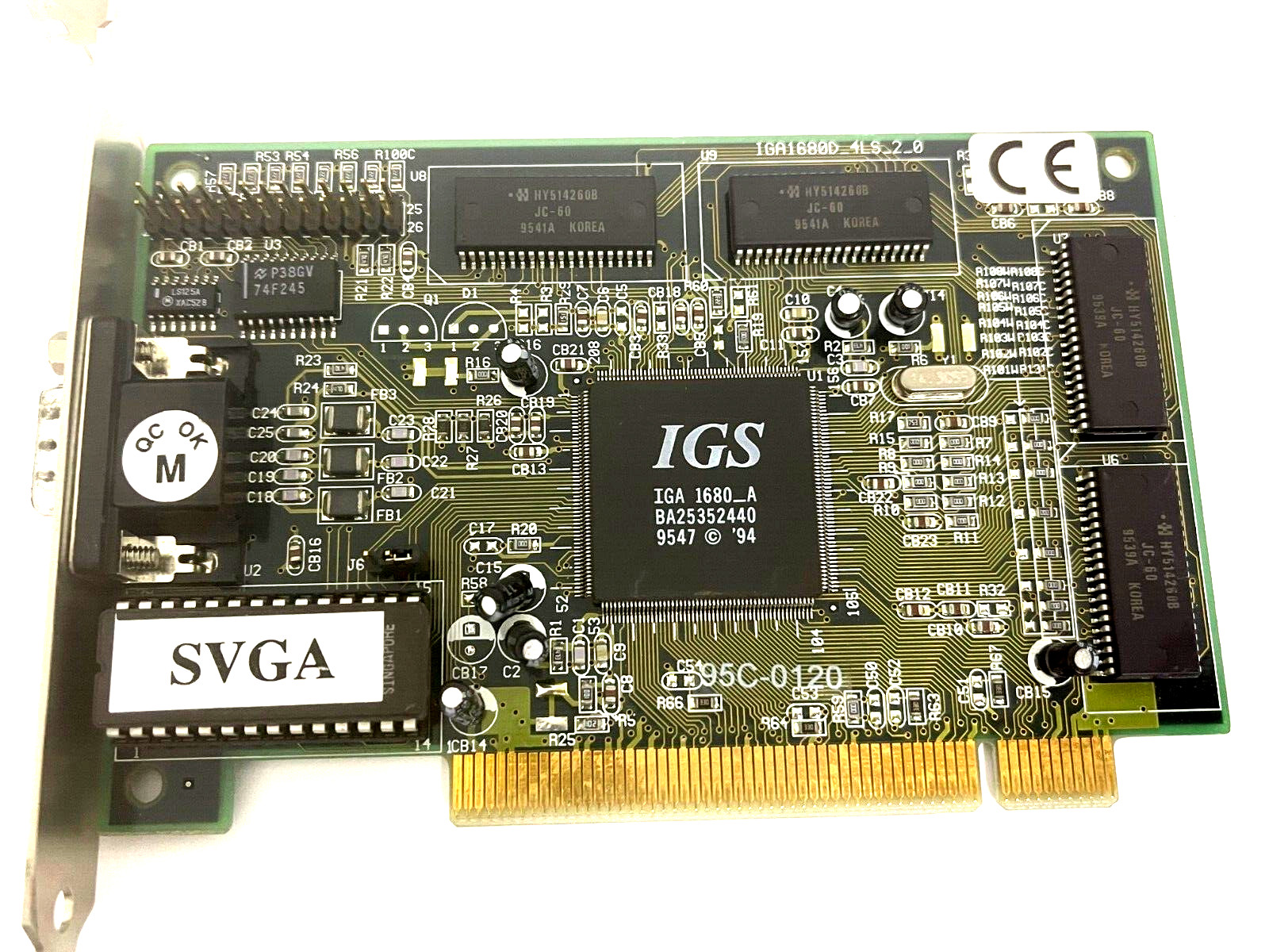 VINTAGE 1994 INTEGRAPHIC IGS IGA 1680A IGA1680D-4LS PCI 2 MEG VGA CARD MXB131