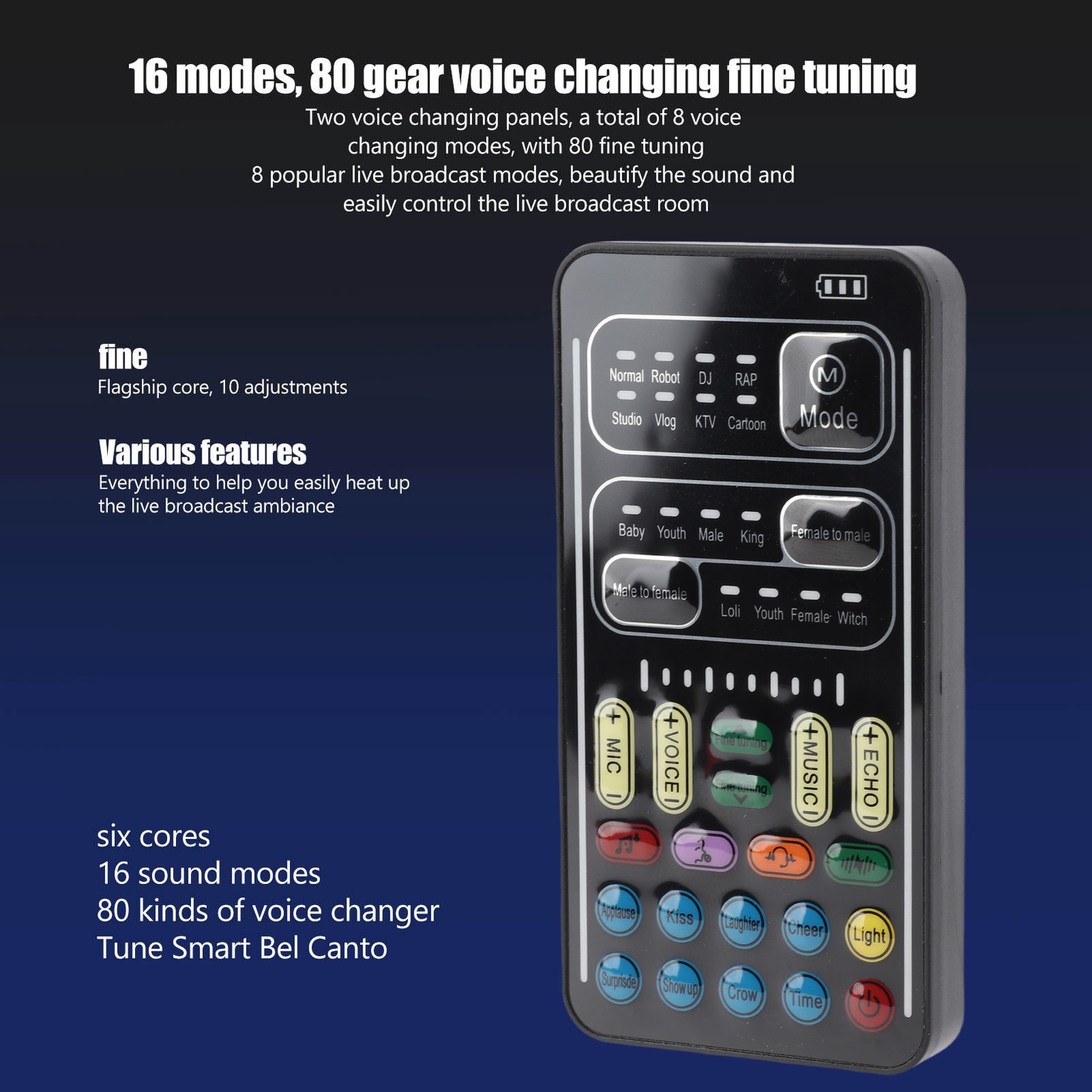 Professional Handheld Voice Changer with 3.5mm Interface, No Driver Needed