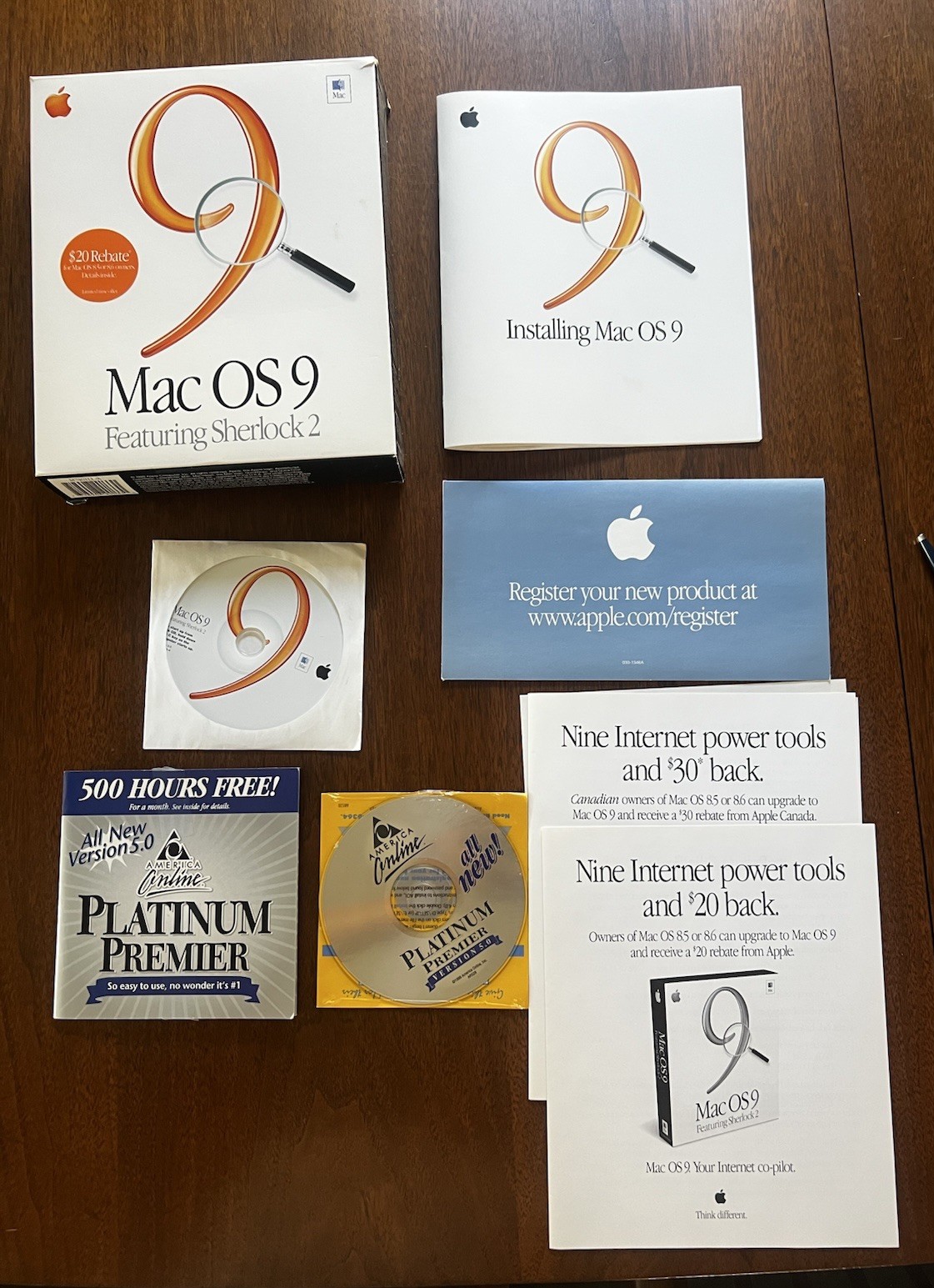 Apple Mac OS 9.0 Software CD Sherlock Original Box 691-2386A & AOL Sealed CD