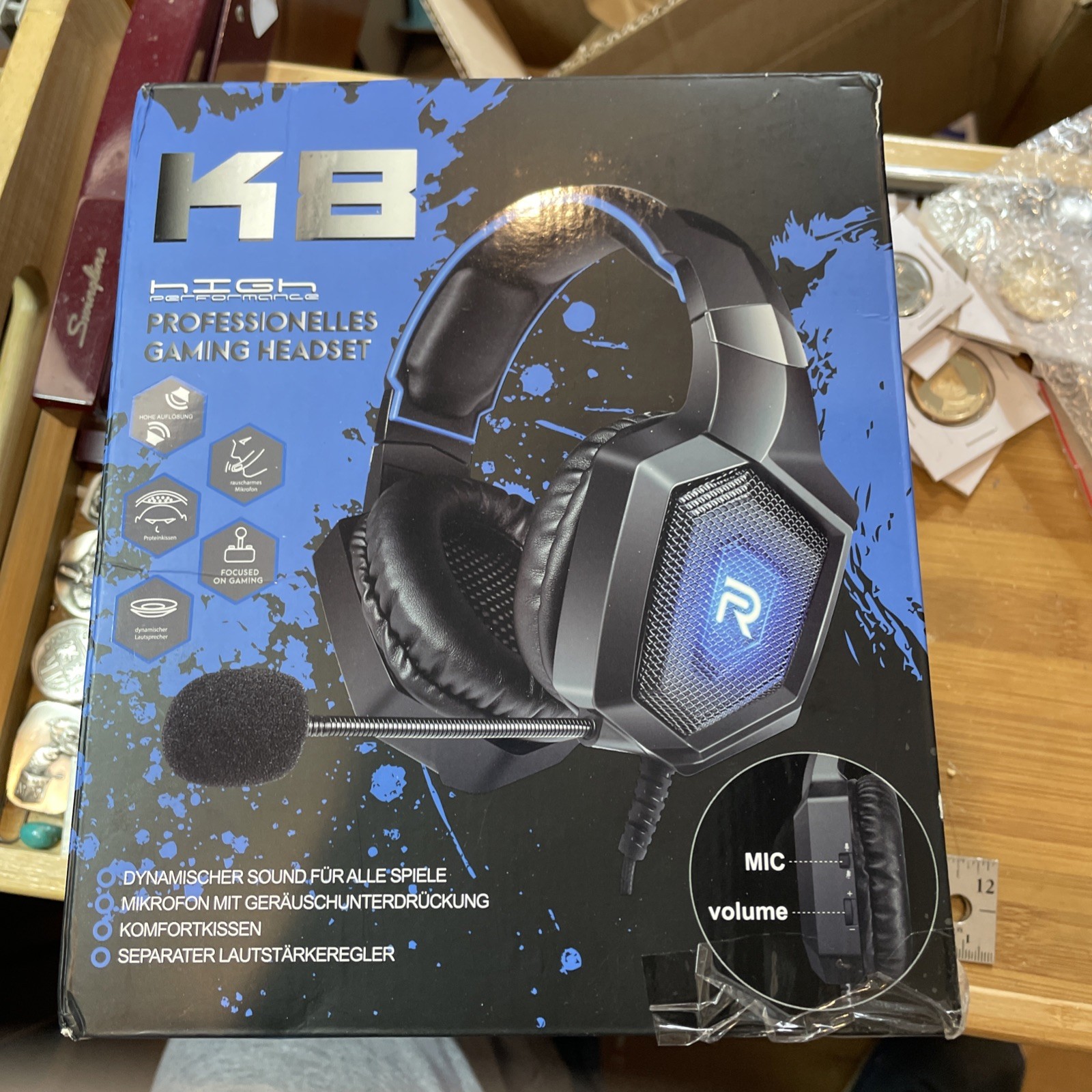 RUNMUS Black Stereo Gaming Headsets w/microphone Xbox One, Playstation 4 PS4