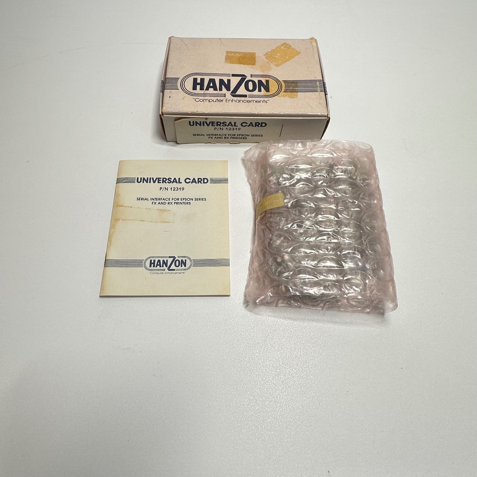 HanZon Universal Card Serial Interface Epson FX RX P/N 12319 Vtg Apple II Mac