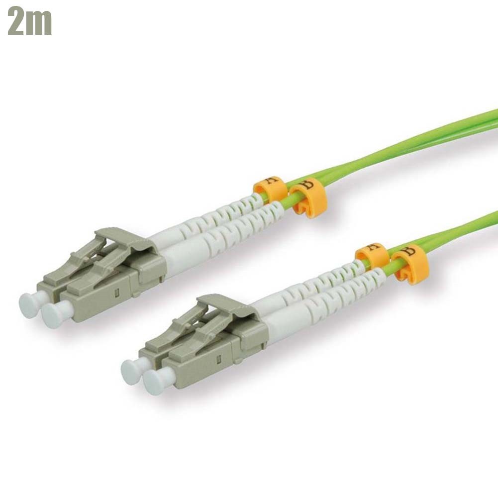 2M LC/UPC to LC/UPC OM5 Fiber Optic Multi Mode Duplex Optical Patch Cable Green