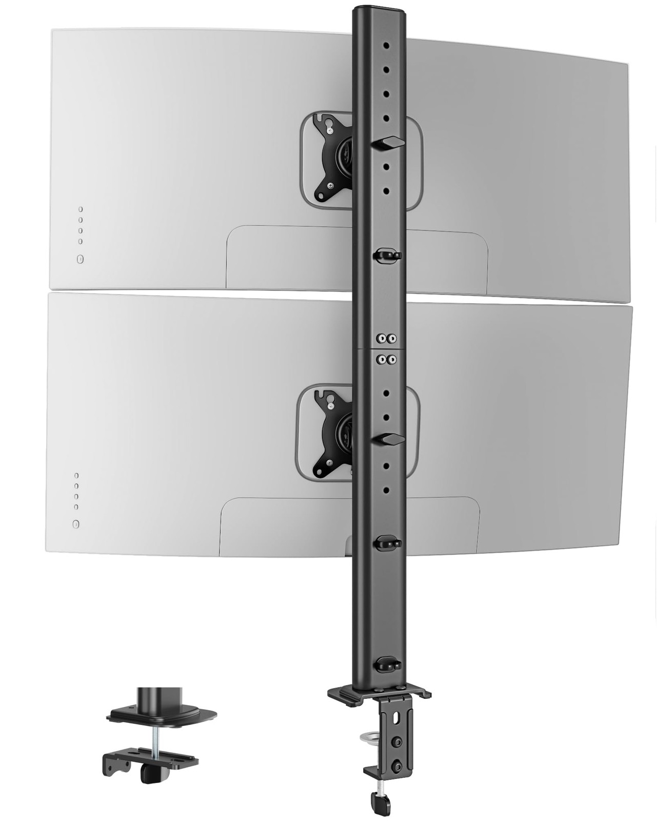 Vertical Dual Monitor Mount for 17–34 Inch Screens, 33 lbs per Arm