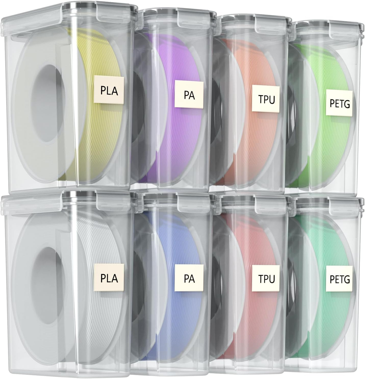 3D Printer Filament Storage Box, 8-Pack Airtight Containers for 1Kg