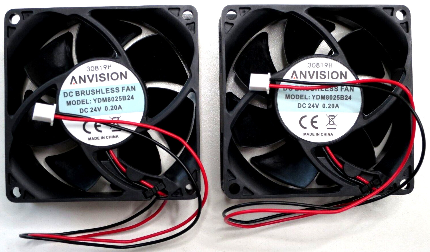 80mm 8025 24v DC Cooling Fan Computer Case 2-Pin 80mmx80mmx25mm 2 Pack