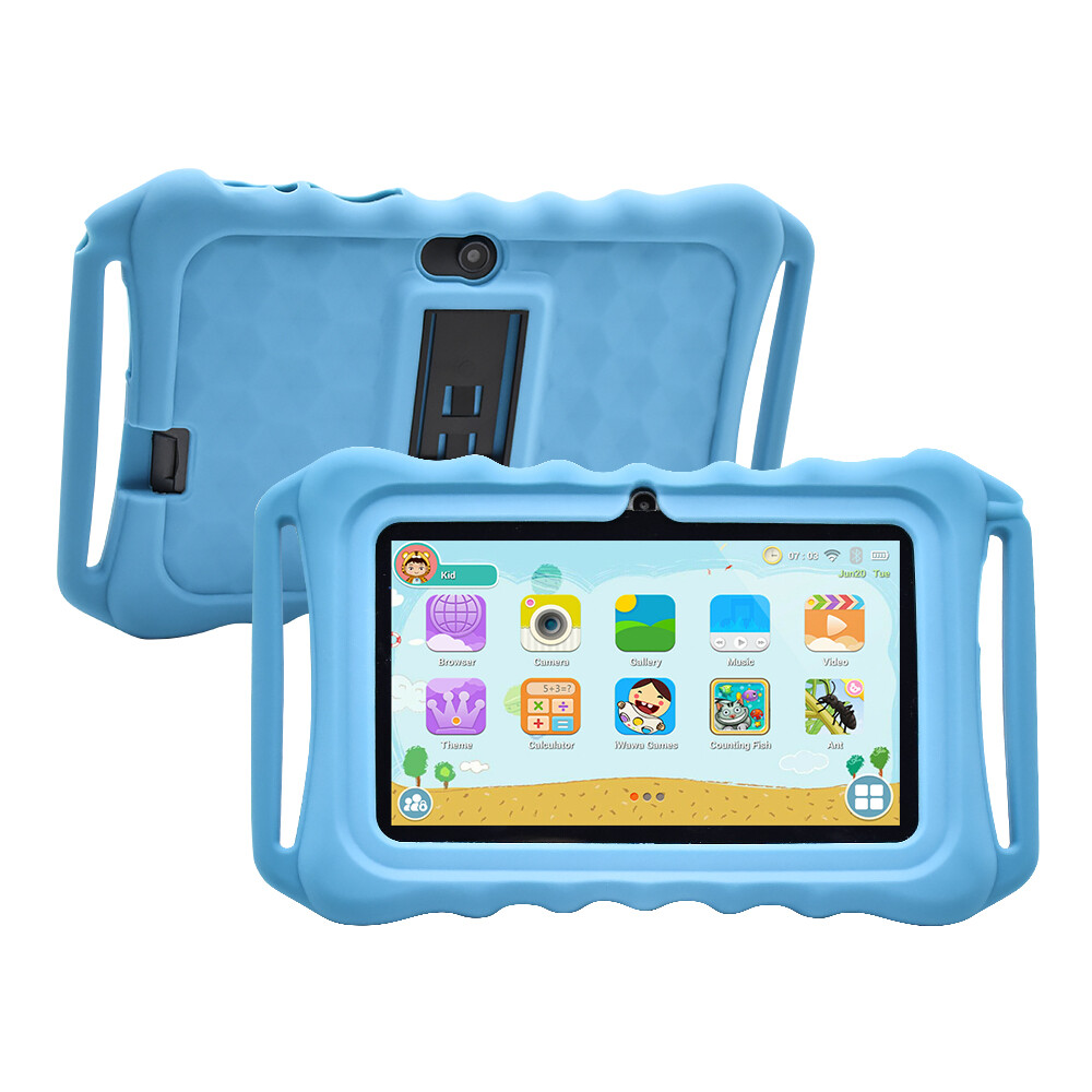 7 in Tablet PC For Kids 64GB Android 9.0 Quad-Core Dual Cameras WiFi Bundle Case