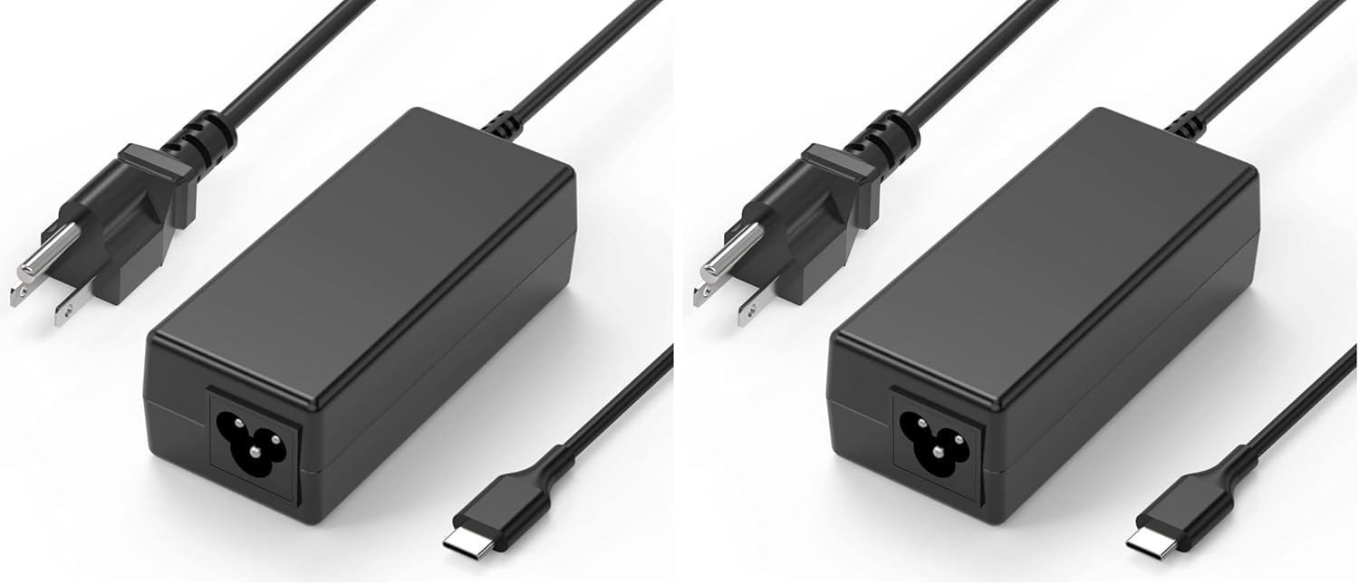 45W USB C Laptop Charger Compatible for HP Chromebook 14 G5 G6 G7 G8 (1/2PACK)