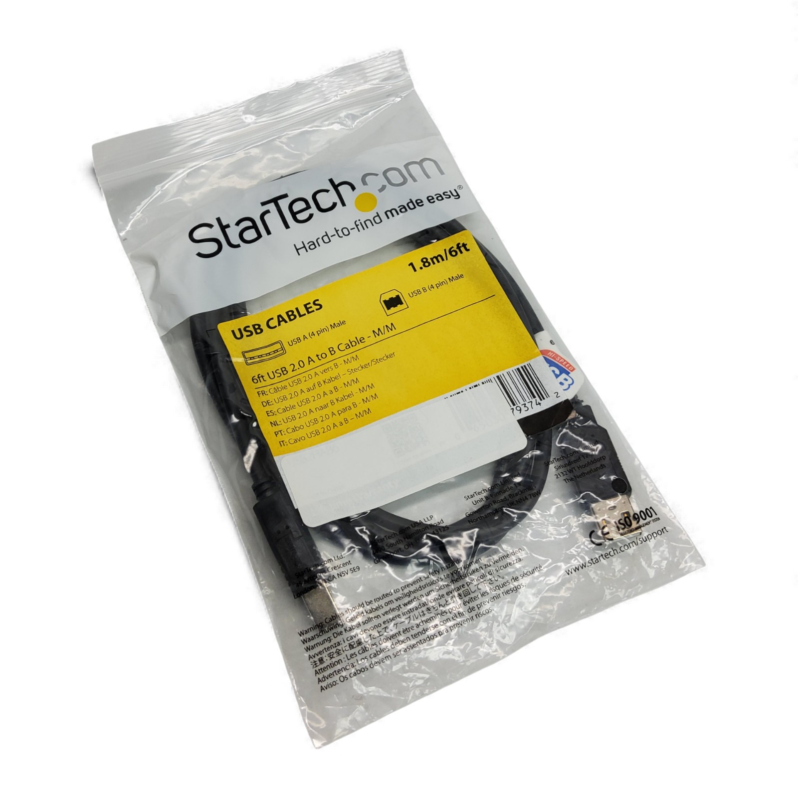 6 FT USB 2.0 Cable A Male to B Male M/M AB  StarTech