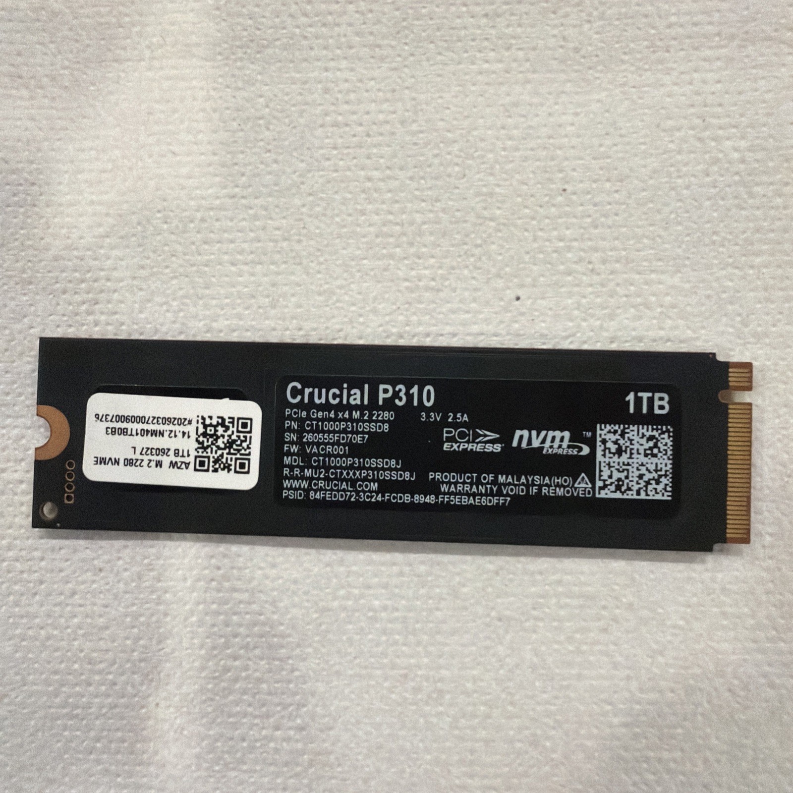 Crucial P310 1TB M.2 2280 NVMe PCIe 4.0 Internal SSD CT1000P310SSD8 New