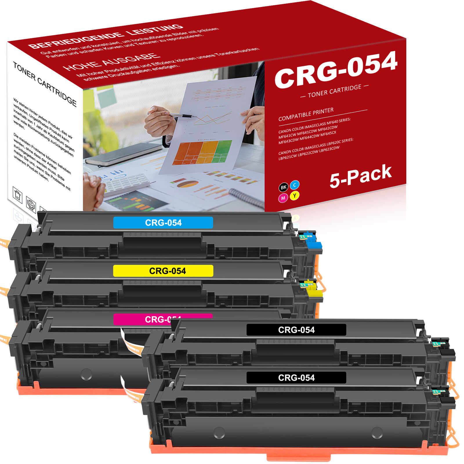 5PK CRG 054H Toner Fit For Canon 054 Toner MF641cdw MF642cdw MF644cdw LBP622cdw