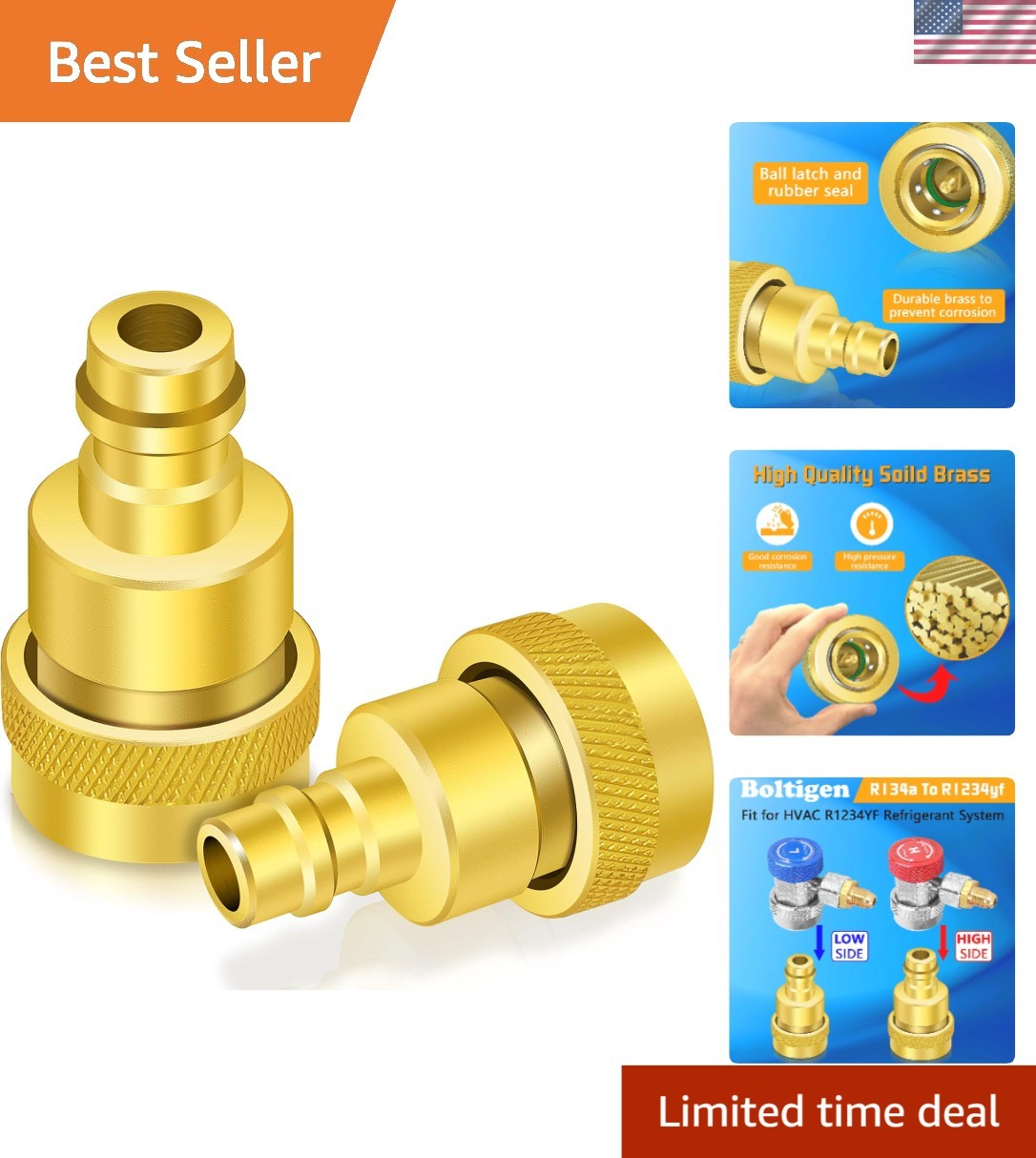 R1234yf to R134a Conversion Adapter - Durable, Adjustable Quick Couplers for AC